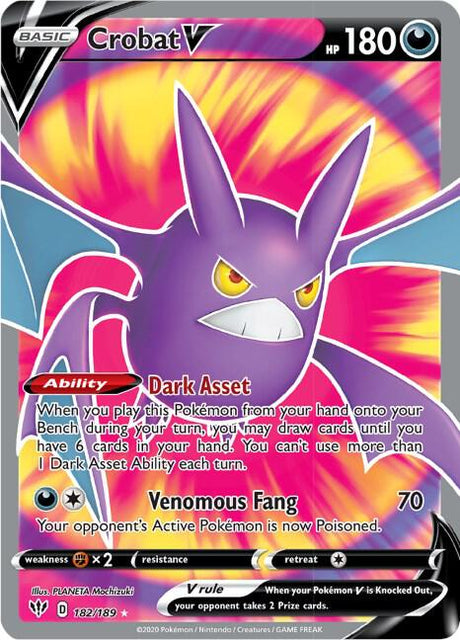 Crobat V (Full Art) - Darkness Ablaze 182/189 Pokémon card
