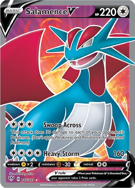 Salamence V (Full Art) - Darkness Ablaze 185/189 Pokémon card