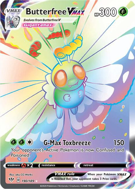 Butterfree VMAX (Secret) - Darkness Ablaze 190/189 Pokémon card