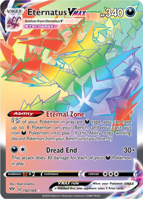 Eternatus VMAX (Secret) - Darkness Ablaze 192/189 Pokémon card