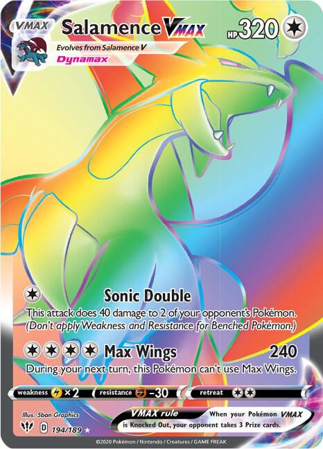 Salamence VMAX (Secret) - Darkness Ablaze 194/189 Pokémon card