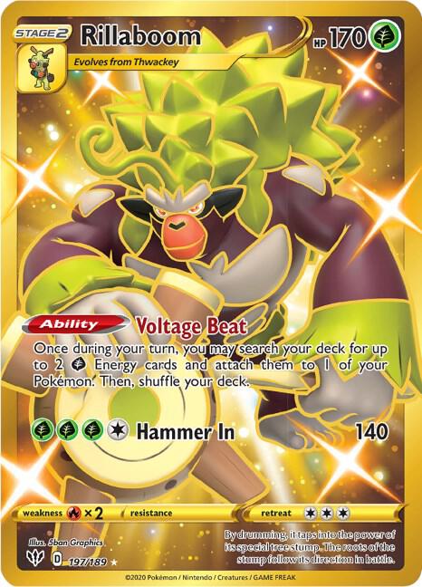 Rillaboom (Secret) - Darkness Ablaze 197/189 Pokémon card