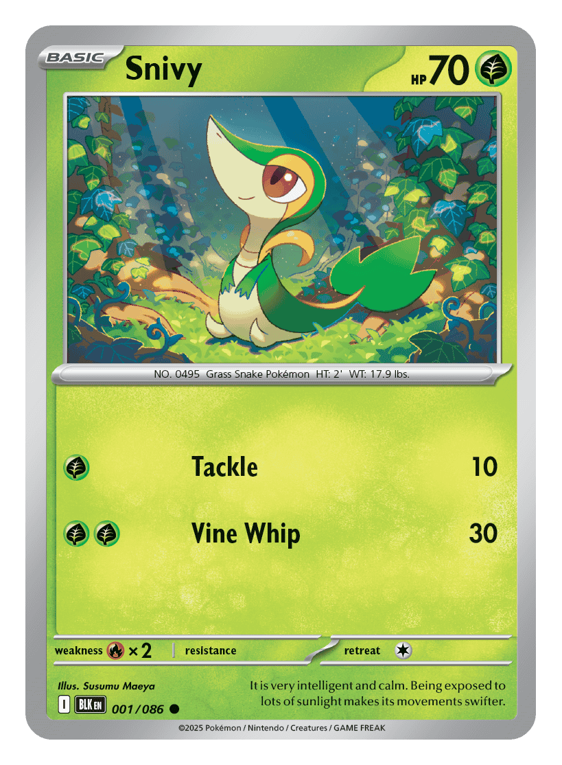 Snivy 001/086 - Pokémon TCG Black Bolt card