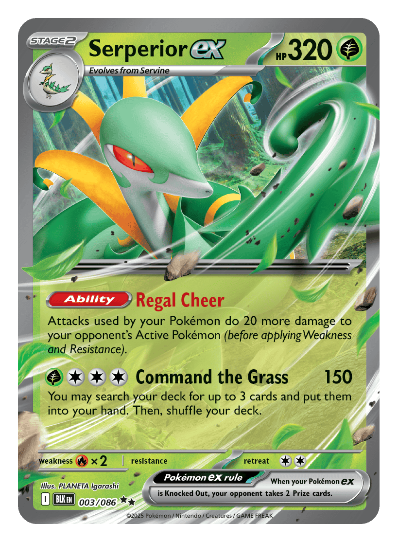 Serperior ex 003/086 - Pokémon TCG Black Bolt card