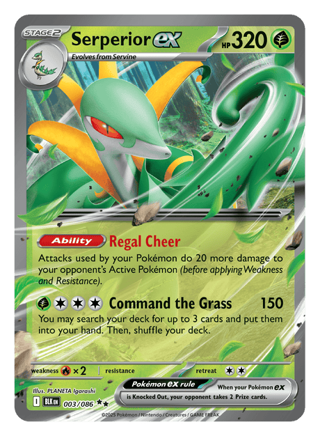 Serperior ex 003/086 - Pokémon TCG Black Bolt card