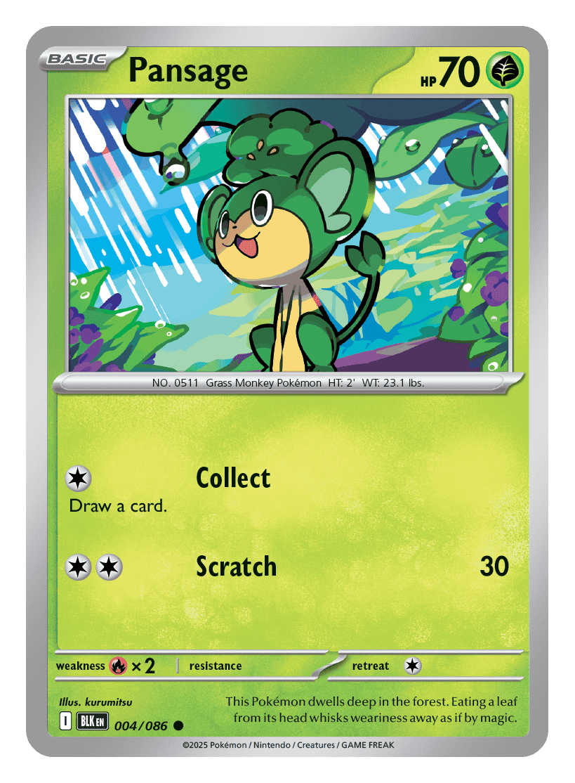 Pansage 004/086 - Pokémon TCG Black Bolt card