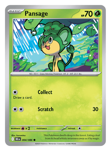 Pansage 004/086 - Pokémon TCG Black Bolt card
