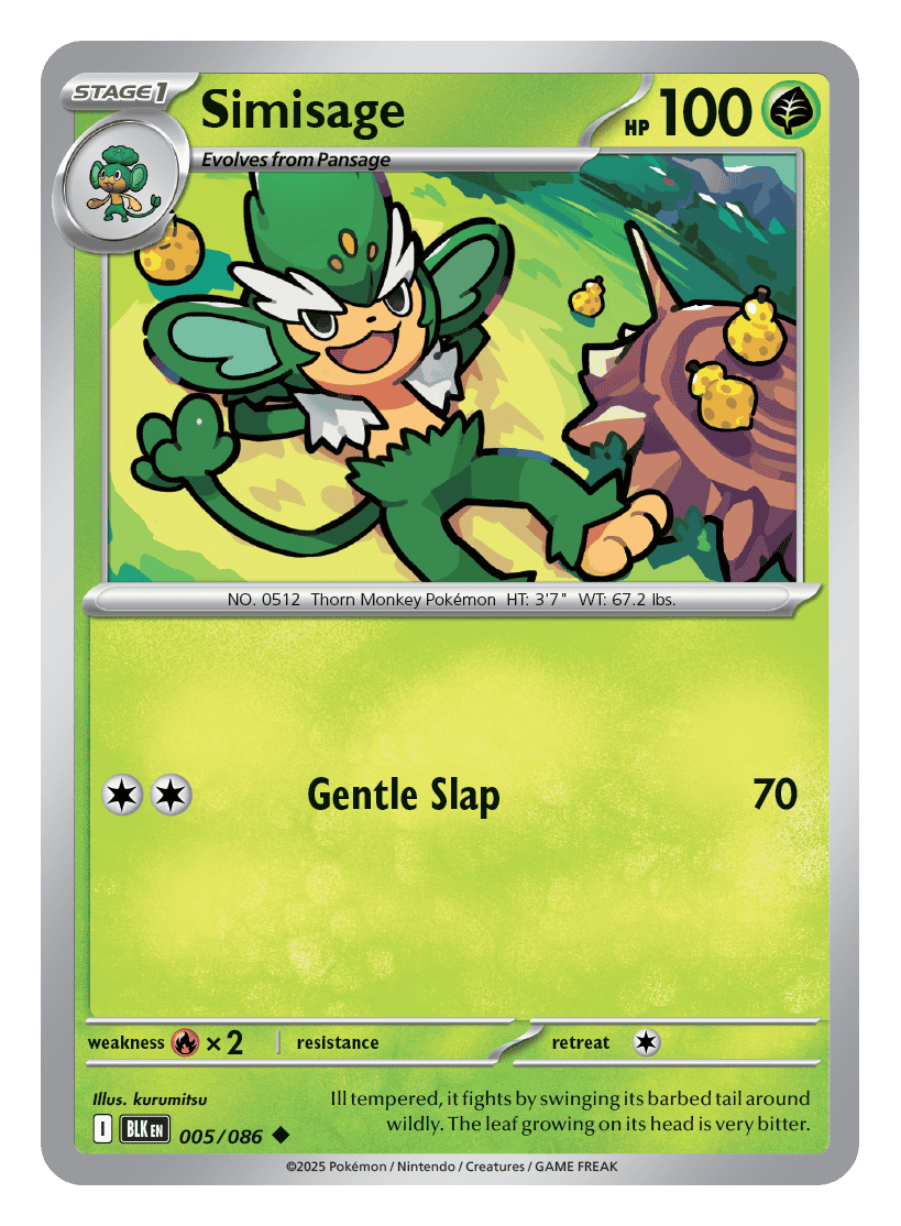 Simisage 005/086 - Pokémon TCG Black Bolt card