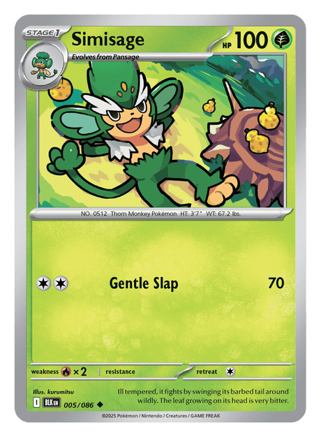 Simisage 005/086 - Pokémon TCG Black Bolt card
