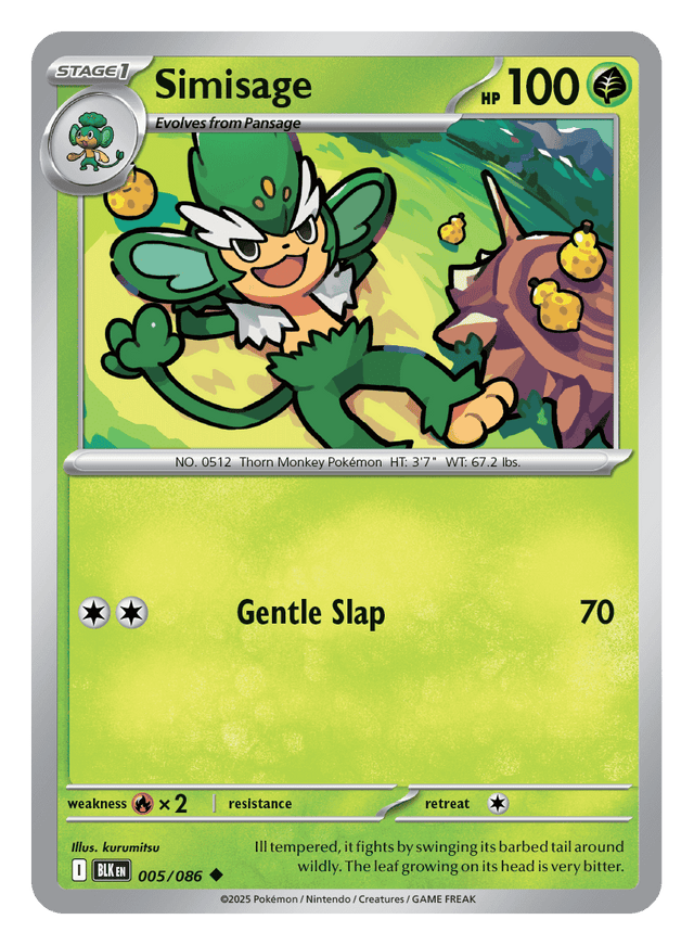 Simisage 005/086 - Pokémon TCG Black Bolt card