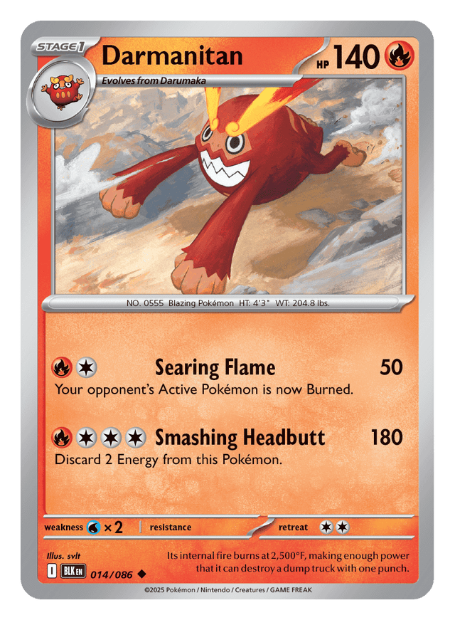 Darmanitan 014/086 - Pokémon TCG Black Bolt card