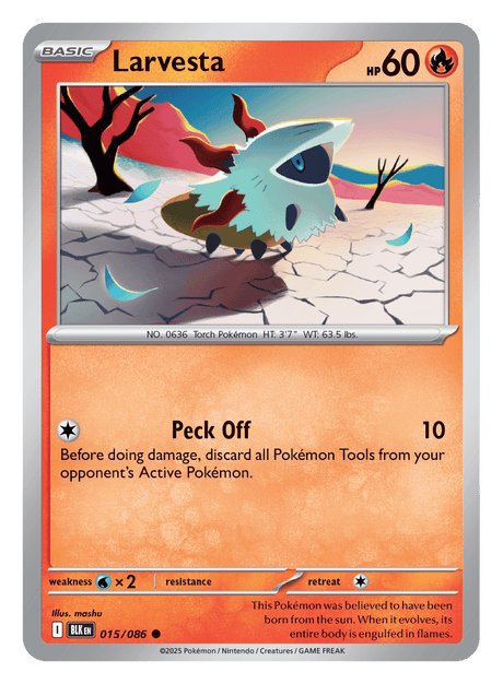 Larvesta 015/086 - Pokémon TCG Black Bolt card