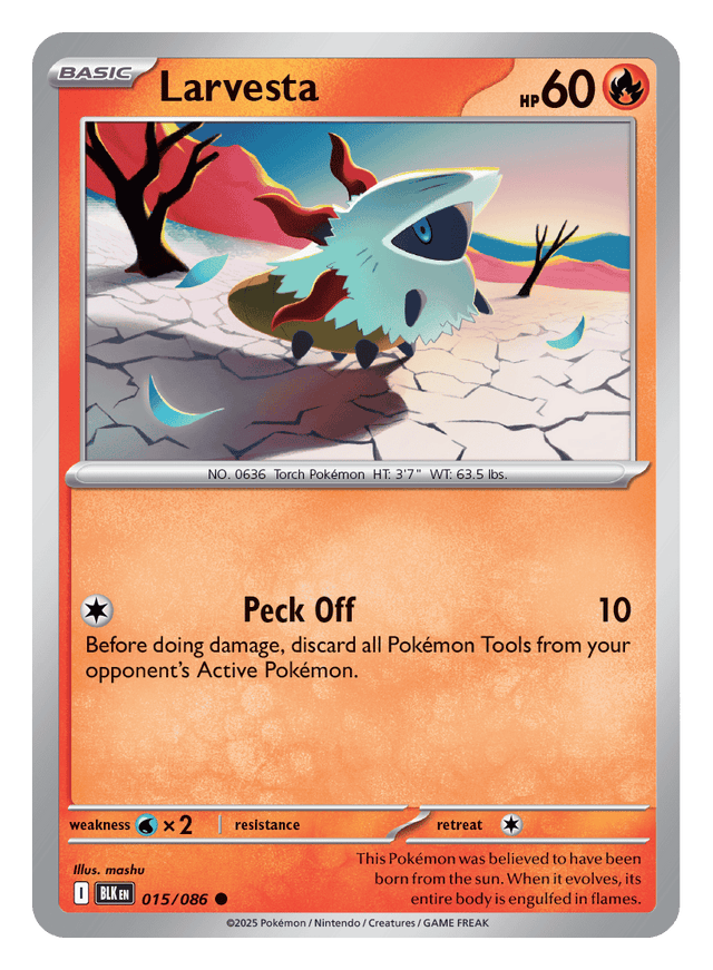 Larvesta 015/086 - Pokémon TCG Black Bolt card