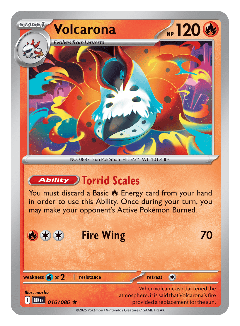 Volcarona 016/086 - Pokémon TCG Black Bolt card