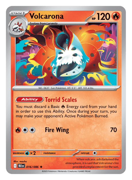 Volcarona 016/086 - Pokémon TCG Black Bolt card