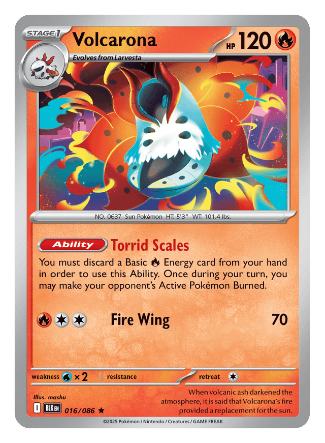 Volcarona 016/086 - Pokémon TCG Black Bolt card