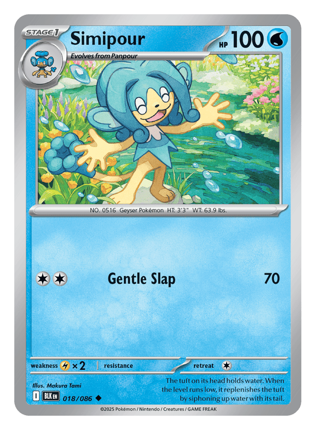 Simipour 018/086 - Pokémon TCG Black Bolt card