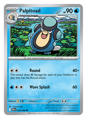 Palpitoad 020/086 - Pokémon TCG Black Bolt card