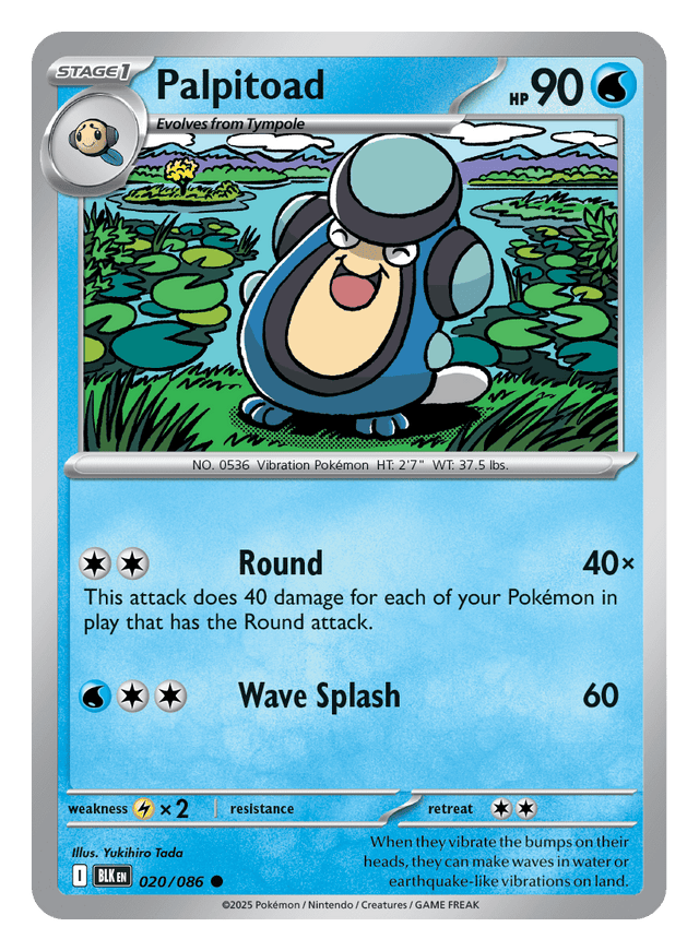 Palpitoad 020/086 - Pokémon TCG Black Bolt card