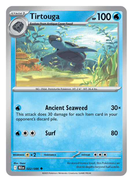 Tirtouga 022/086 - Pokémon TCG Black Bolt card