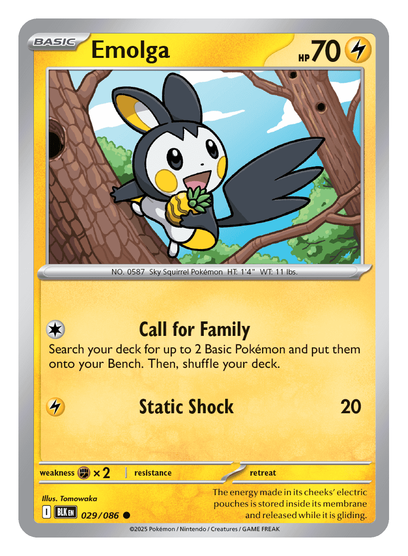 Emolga 029/086 - Pokémon TCG Black Bolt card