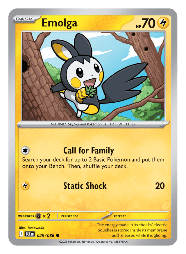 Emolga 029/086 - Pokémon TCG Black Bolt card