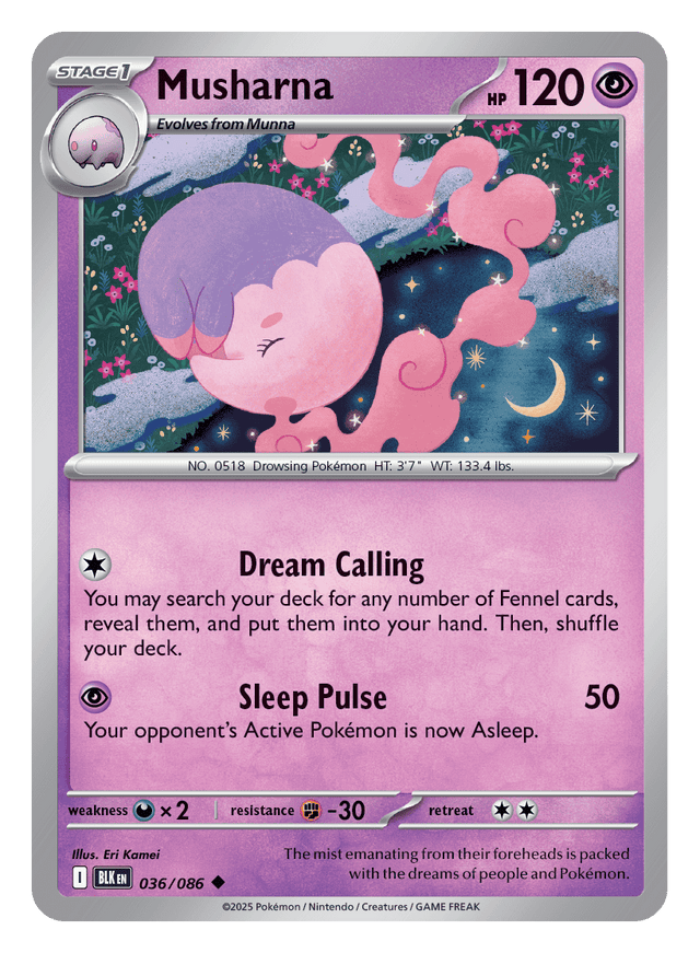 Musharna 036/086 - Pokémon TCG Black Bolt card