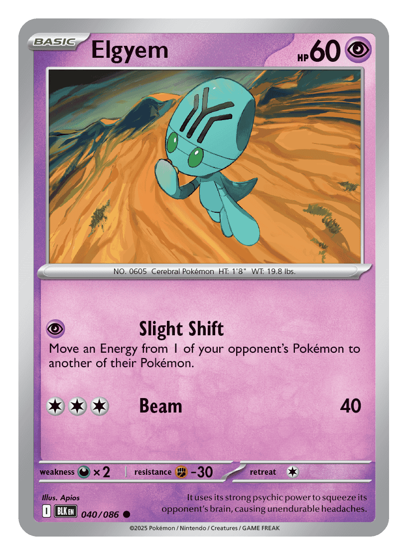 Elgyem 040/086 - Pokémon TCG Black Bolt card