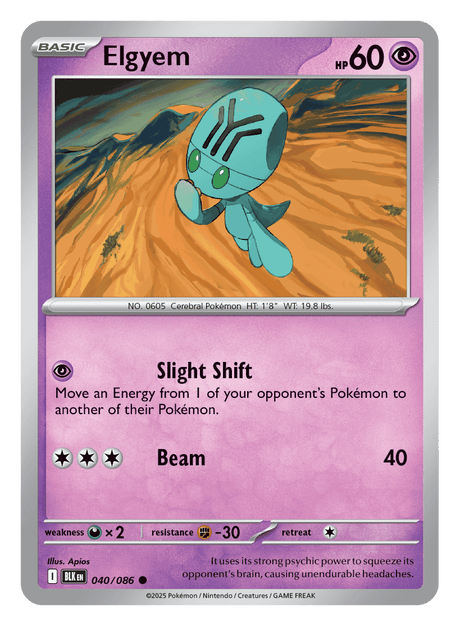 Elgyem 040/086 - Pokémon TCG Black Bolt card