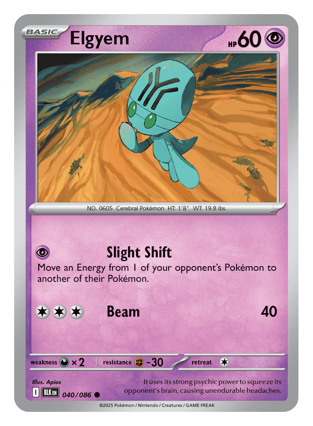 Elgyem 040/086 - Pokémon TCG Black Bolt card