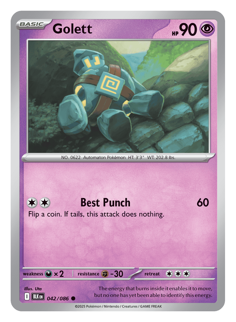 Golett 042/086 - Pokémon TCG Black Bolt card