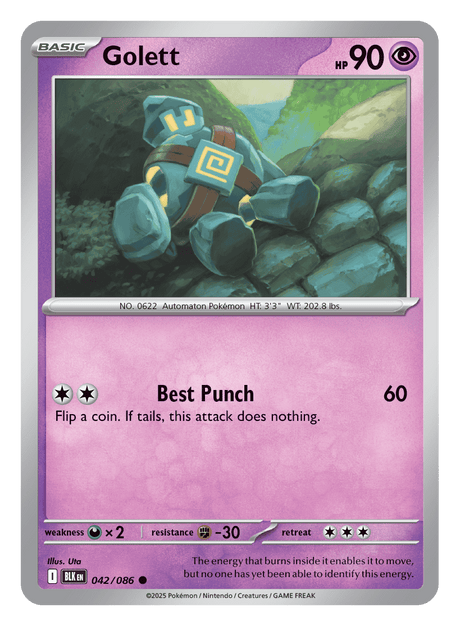 Golett 042/086 - Pokémon TCG Black Bolt card