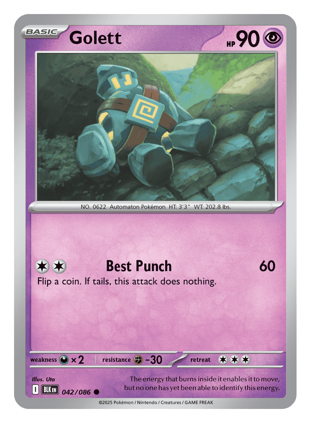 Golett 042/086 - Pokémon TCG Black Bolt card