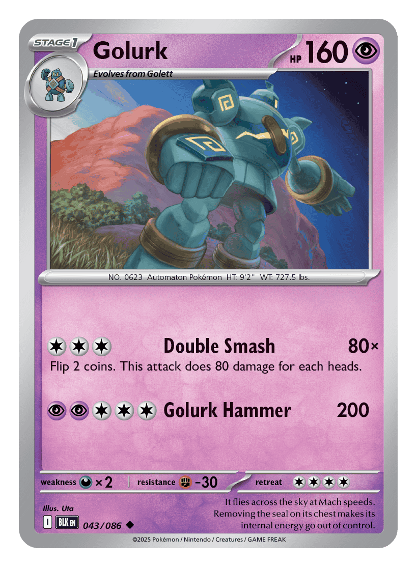 Golurk 043/086 - Pokémon TCG Black Bolt card