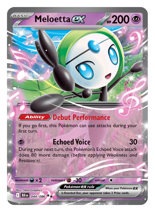 Meloetta ex 044/086 - Pokémon TCG Black Bolt card