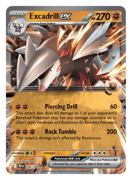 Excadrill ex 046/086 - Pokémon TCG Black Bolt card
