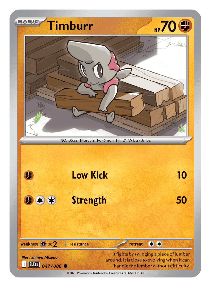 Timburr 047/086 - Pokémon TCG Black Bolt card