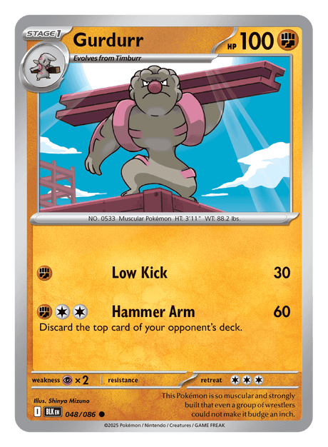 Gurdurr 048/086 - Pokémon TCG Black Bolt card