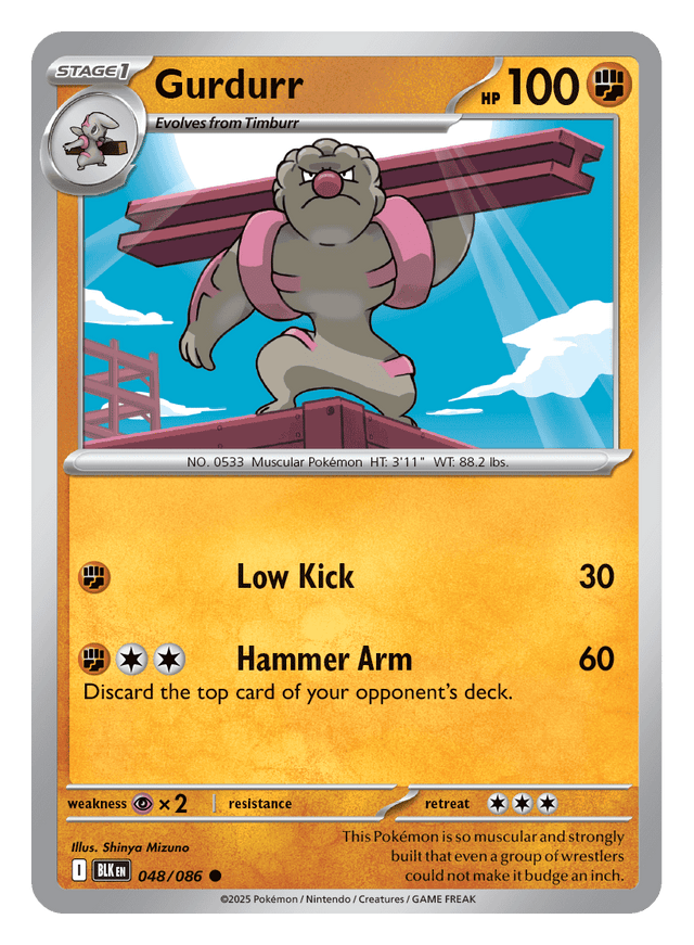 Gurdurr 048/086 - Pokémon TCG Black Bolt card