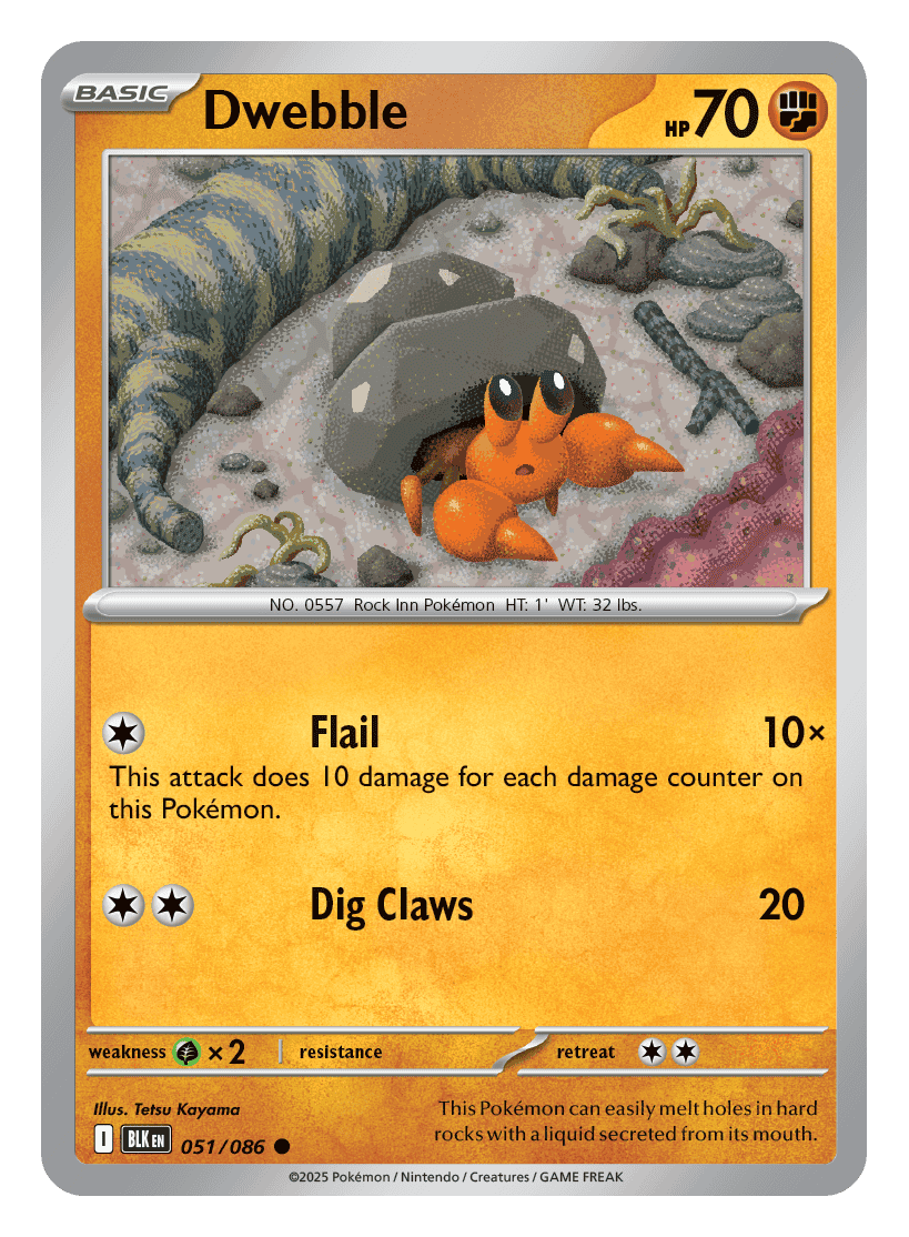 Dwebble 051/086 - Pokémon TCG Black Bolt card