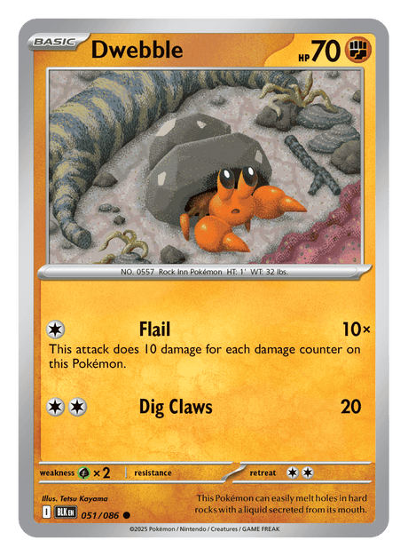 Dwebble 051/086 - Pokémon TCG Black Bolt card