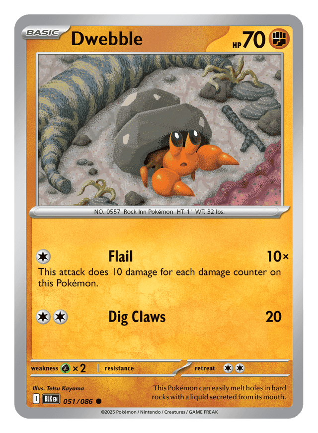 Dwebble 051/086 - Pokémon TCG Black Bolt card