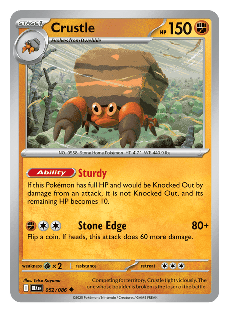 Crustle 052/086 - Pokémon TCG Black Bolt card