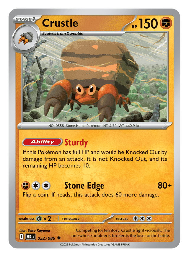 Crustle 052/086 - Pokémon TCG Black Bolt card
