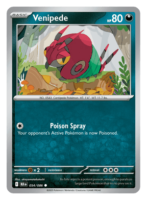 Venipede 054/086 - Pokémon TCG Black Bolt card