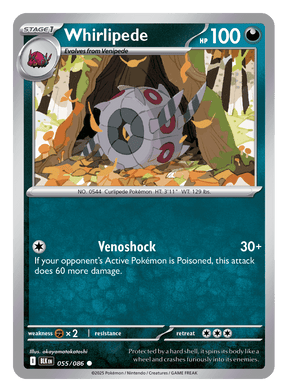 Whirlipede 055/086 - Pokémon TCG Black Bolt card