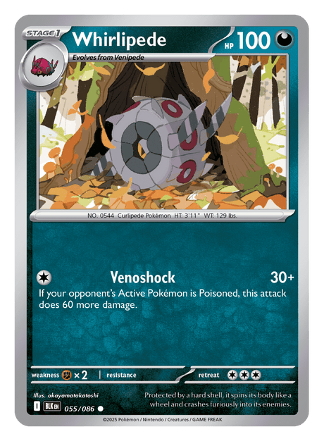 Whirlipede 055/086 - Pokémon TCG Black Bolt card