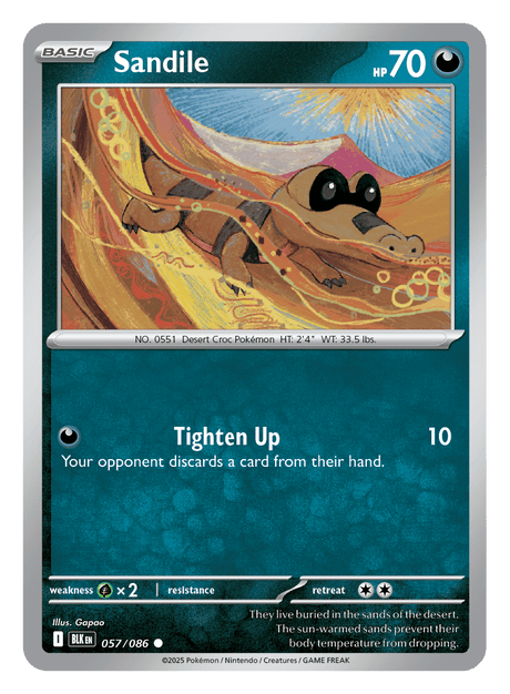 Sandile 057/086 - Pokémon TCG Black Bolt card
