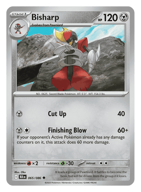 Bisharp 065/086 - Pokémon TCG Black Bolt card
