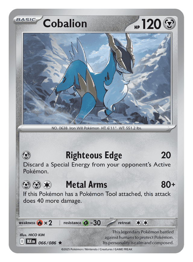 Cobalion 066/086 - Pokémon TCG Black Bolt card